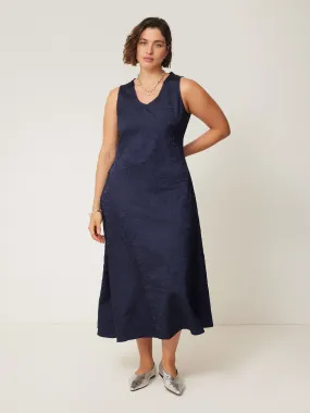 Asymmetric Textured Dress | Navy