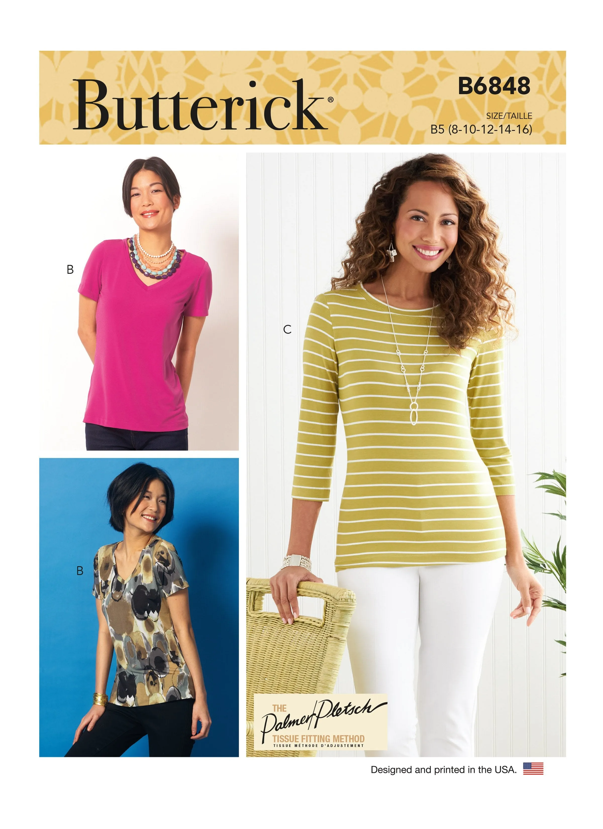 Butterick 6848 Misses' T-Shirts and Tank Top Pattern
