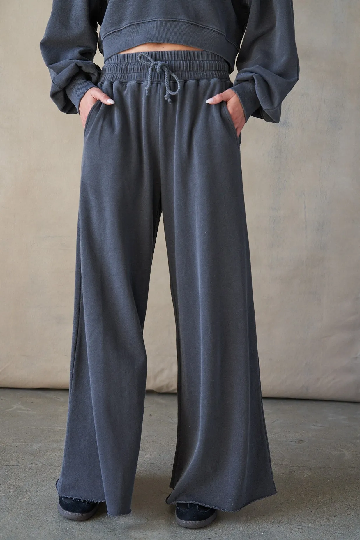 Charcoal Wide Leg Sweats