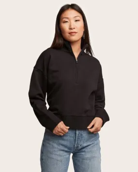 Cynthia Front Zip Sweatshirt | Black