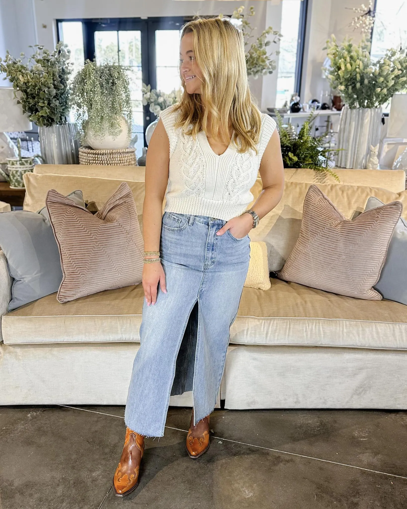 Denim Maxi Skirt