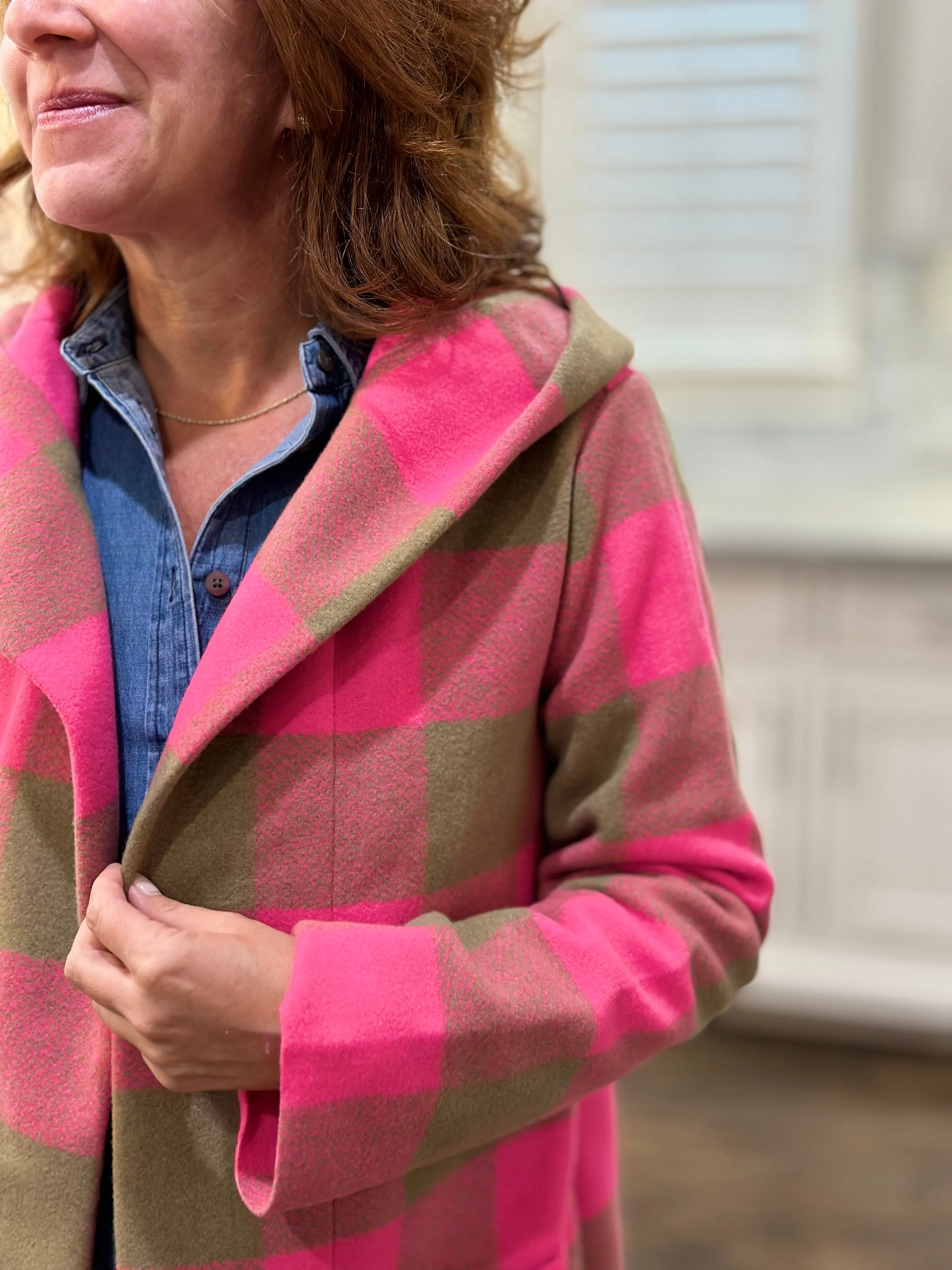 Dylan Carey Check Hood Coat