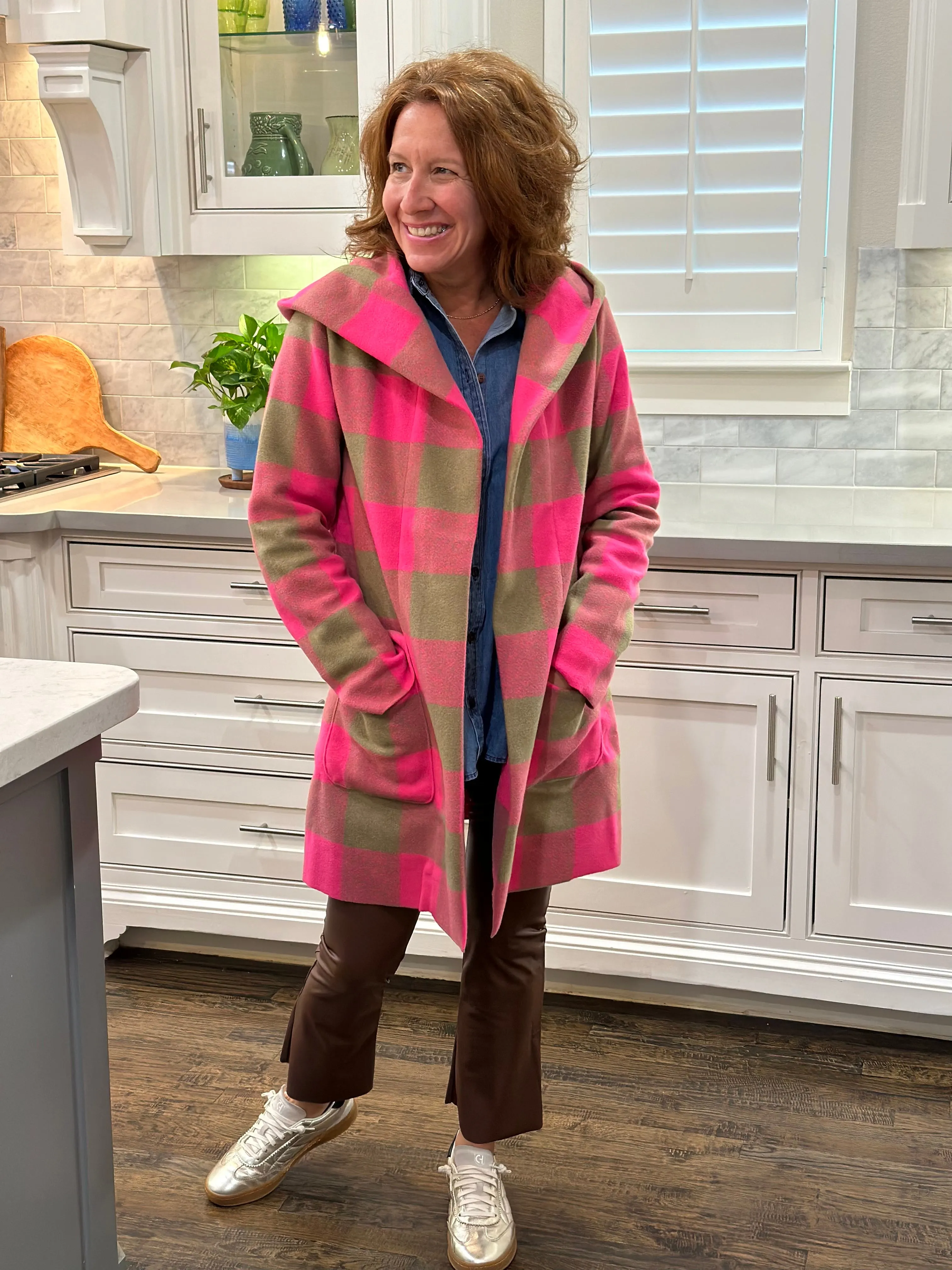 Dylan Carey Check Hood Coat