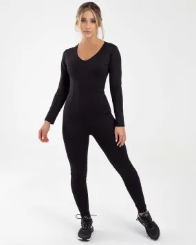 Enterizo Airy largo negro FIBER