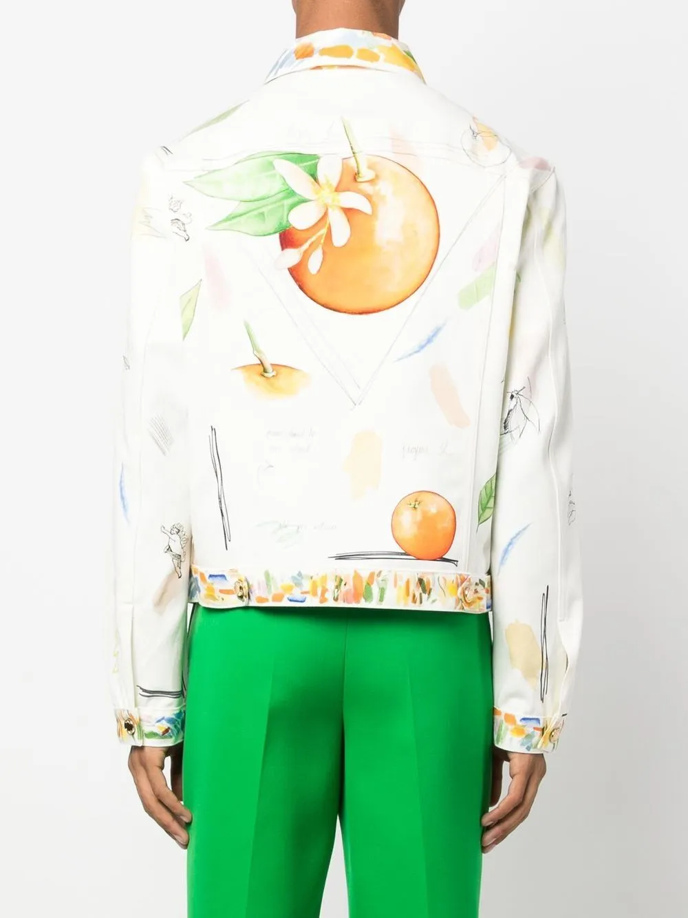fruit-print cotton jacket