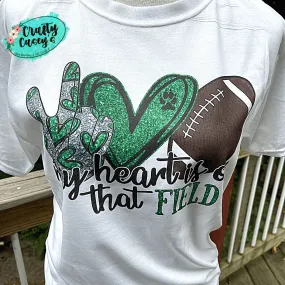 Glitter Wildcat's My Heart Is On That Field Wildcat Paw -T-shirt.