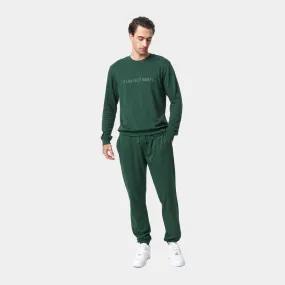 Grønt bambus joggingsæt med logo