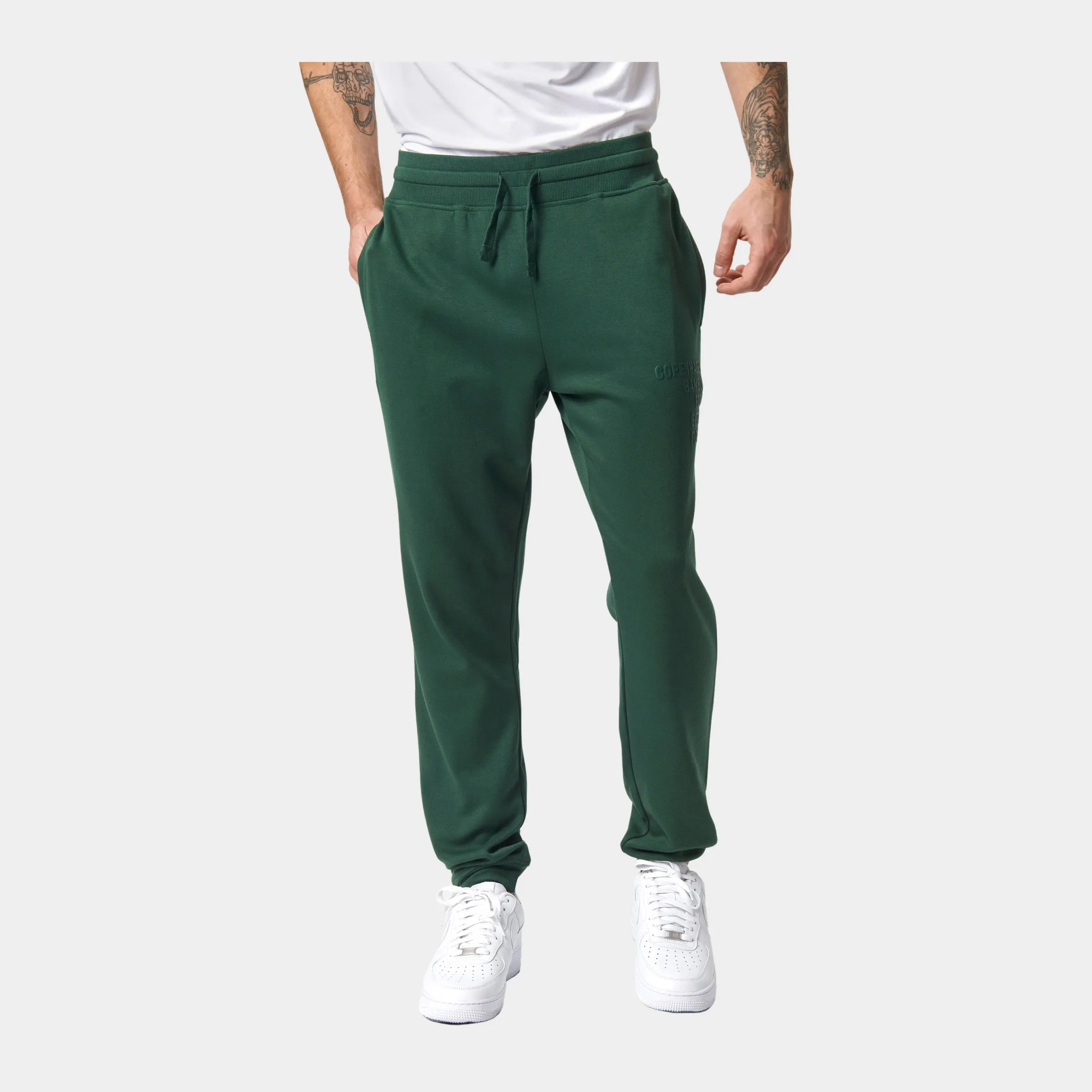 Grønt bambus joggingsæt med logo