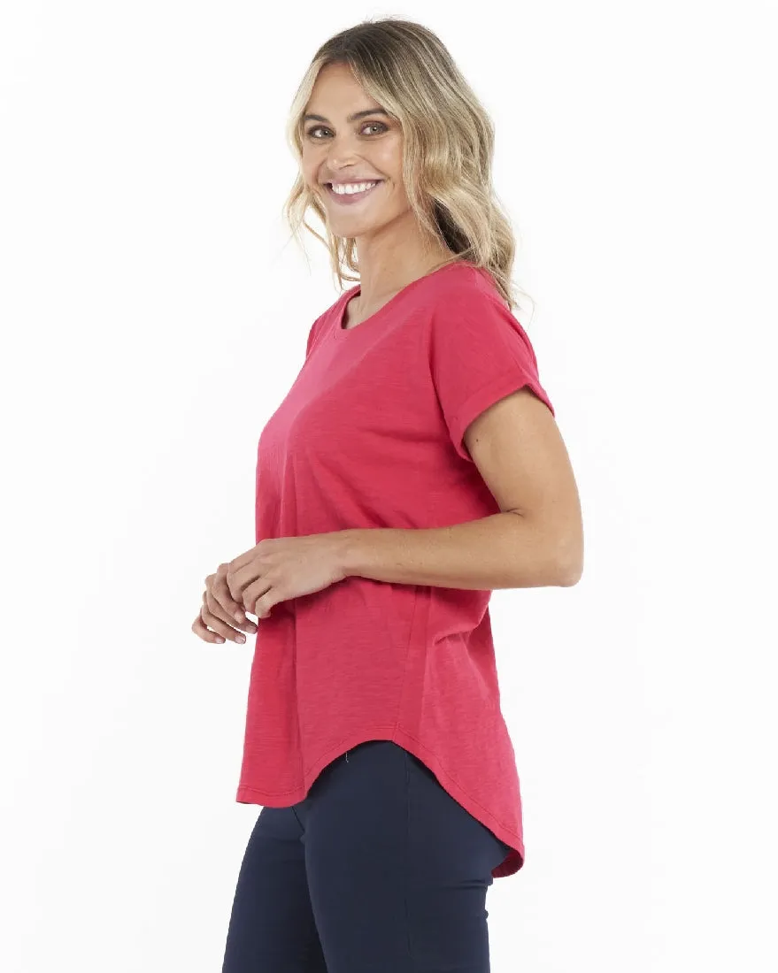 HAILEY SHORT SLEEVE TEE - RUBY