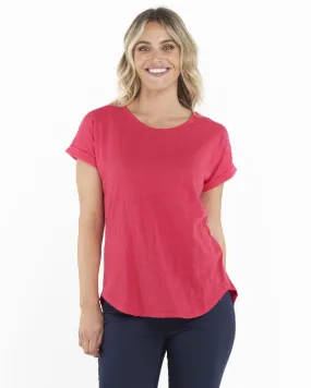HAILEY SHORT SLEEVE TEE - RUBY