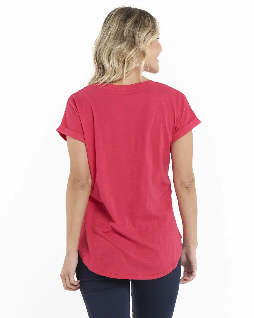 HAILEY SHORT SLEEVE TEE - RUBY