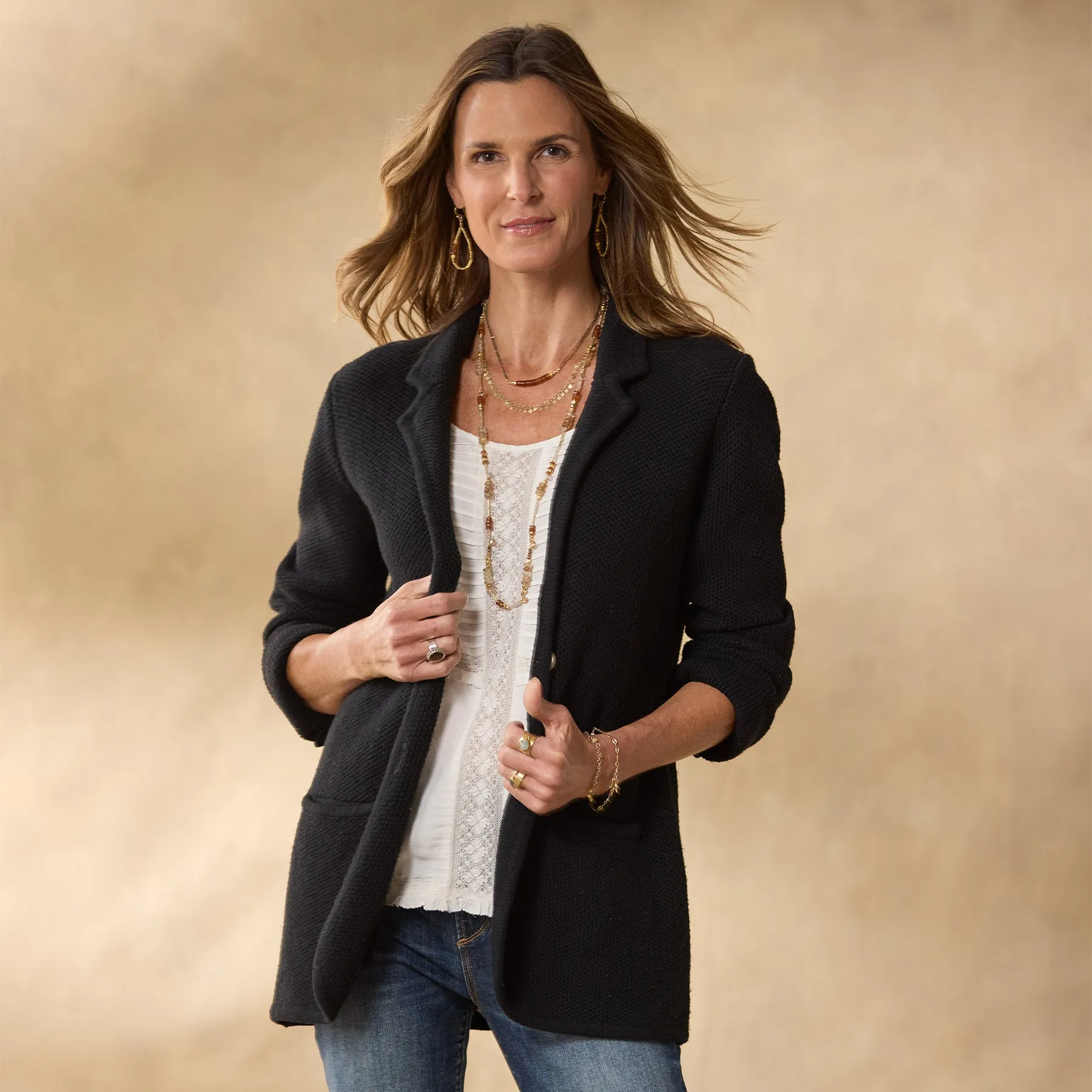 Ivy League Sweater Blazer, Petite