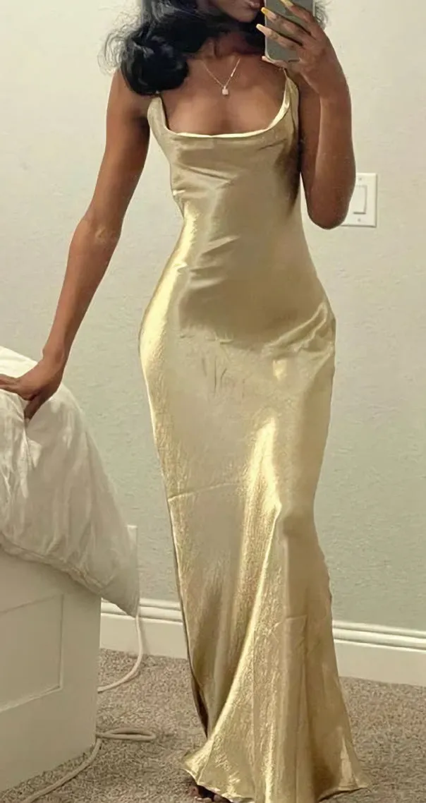 kamahe Simple Square Neck Long Prom Dress Party Dress