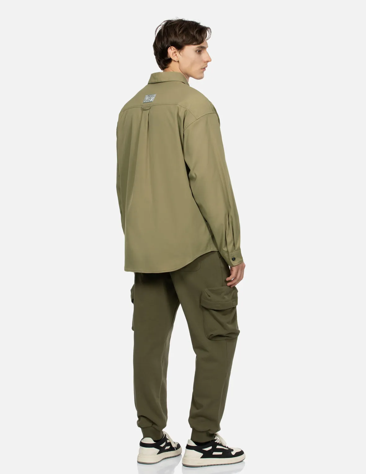 Kamon and Slogan Print Loose Fit Sweatpants