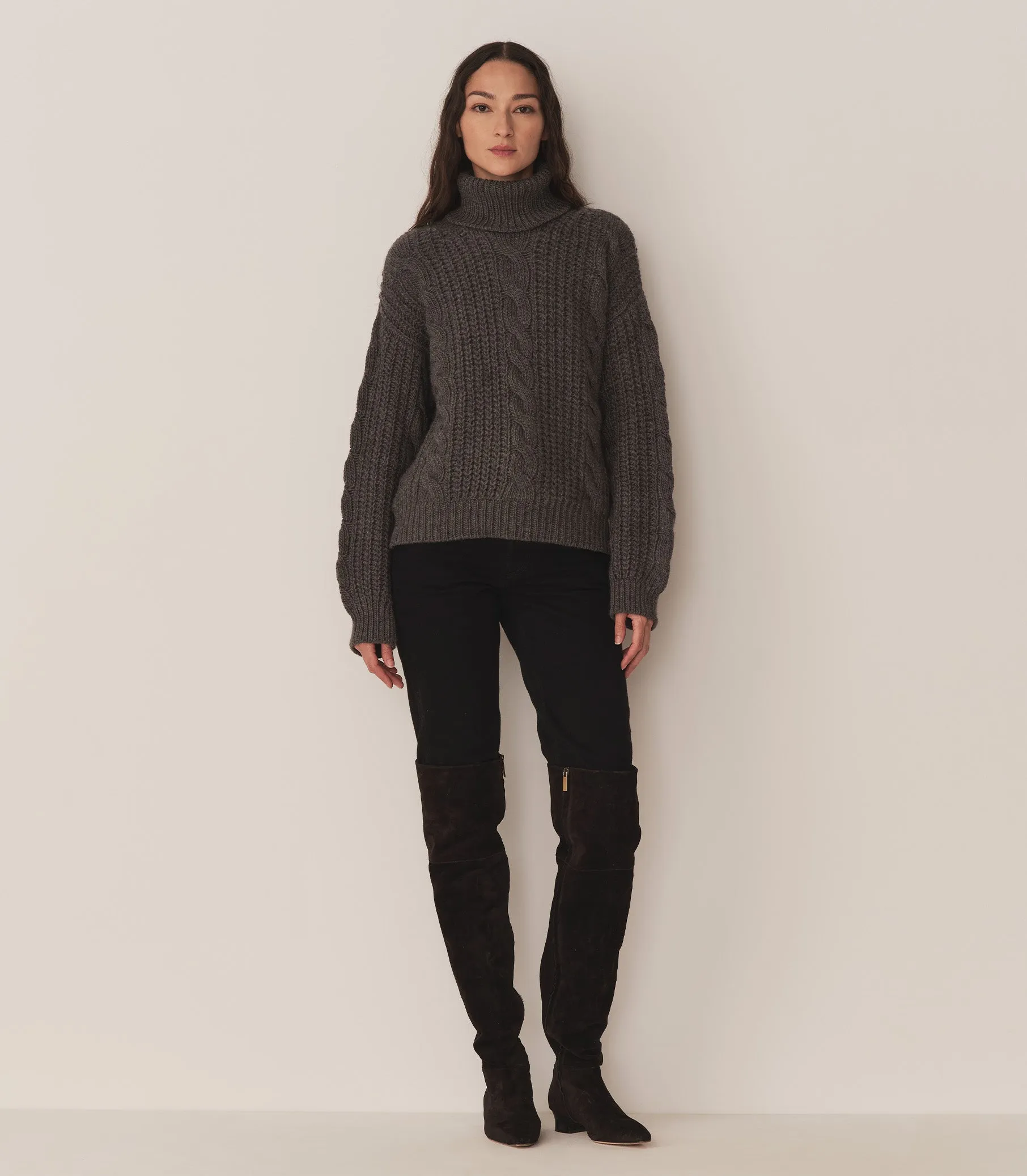 LEIGHTON SWEATER -- DARK GREY