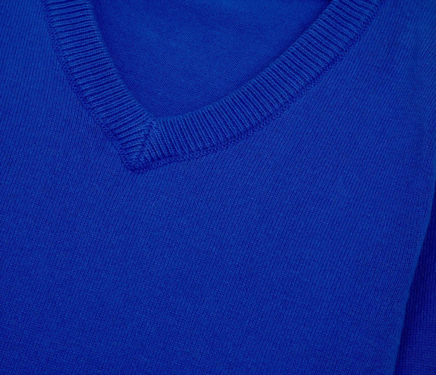 Lightweight V-Neck Cotton Jumper - Royal Blue