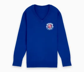 Lightweight V-Neck Cotton Jumper - Royal Blue