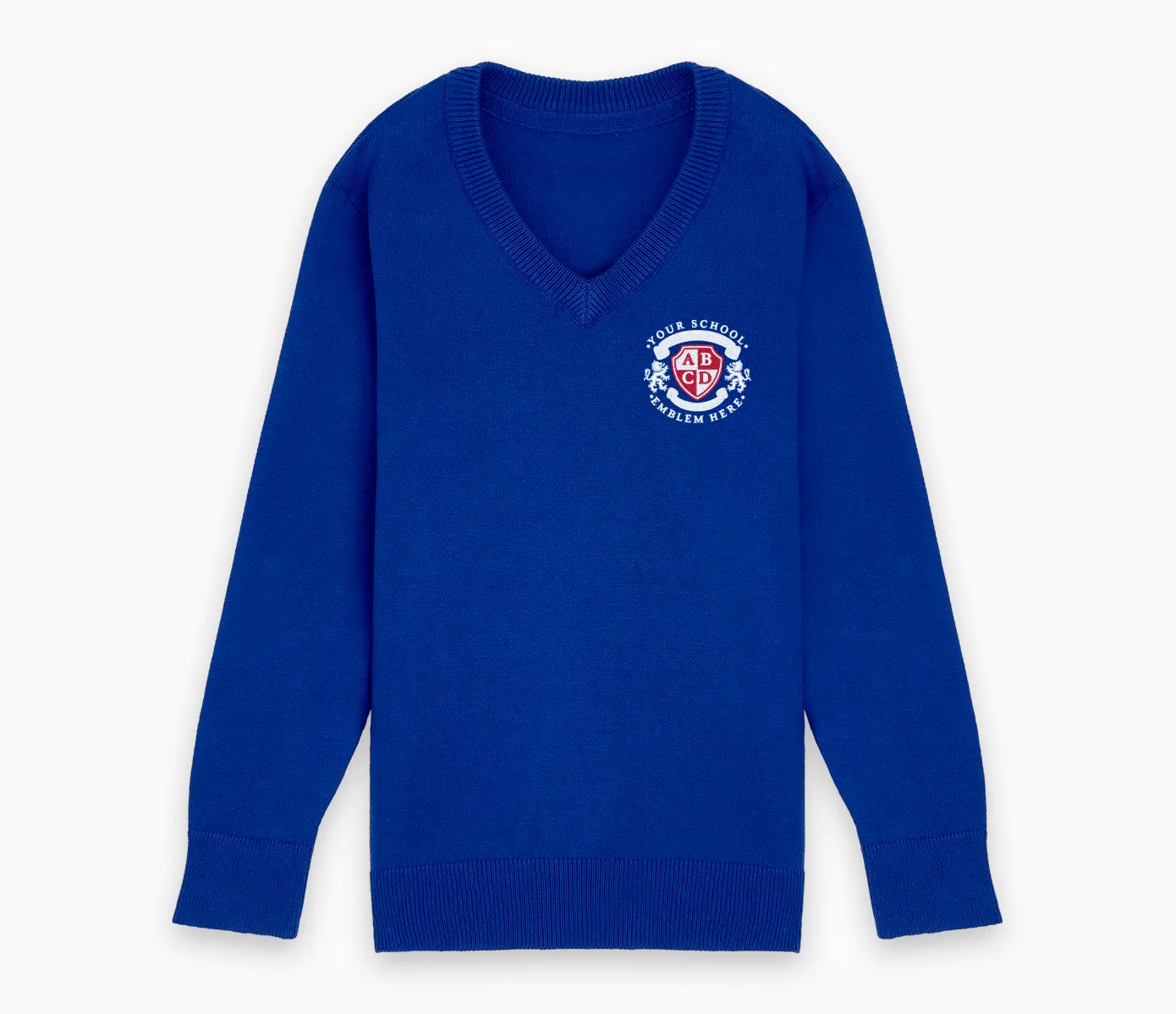 Lightweight V-Neck Cotton Jumper - Royal Blue