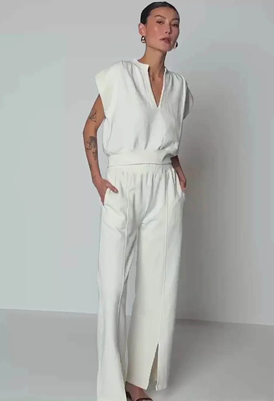 Lincoln Front Slit Knit Pant
