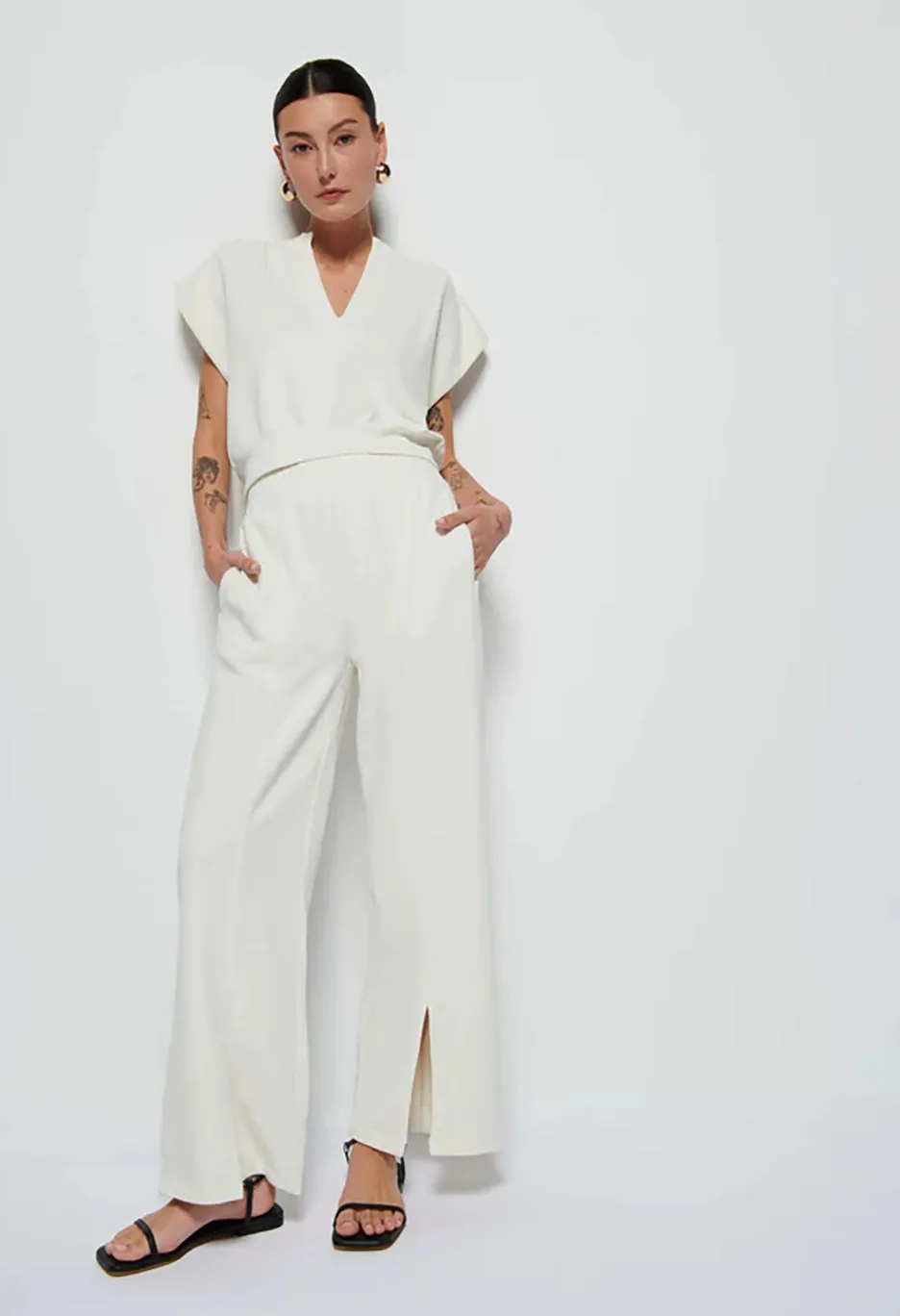 Lincoln Front Slit Knit Pant