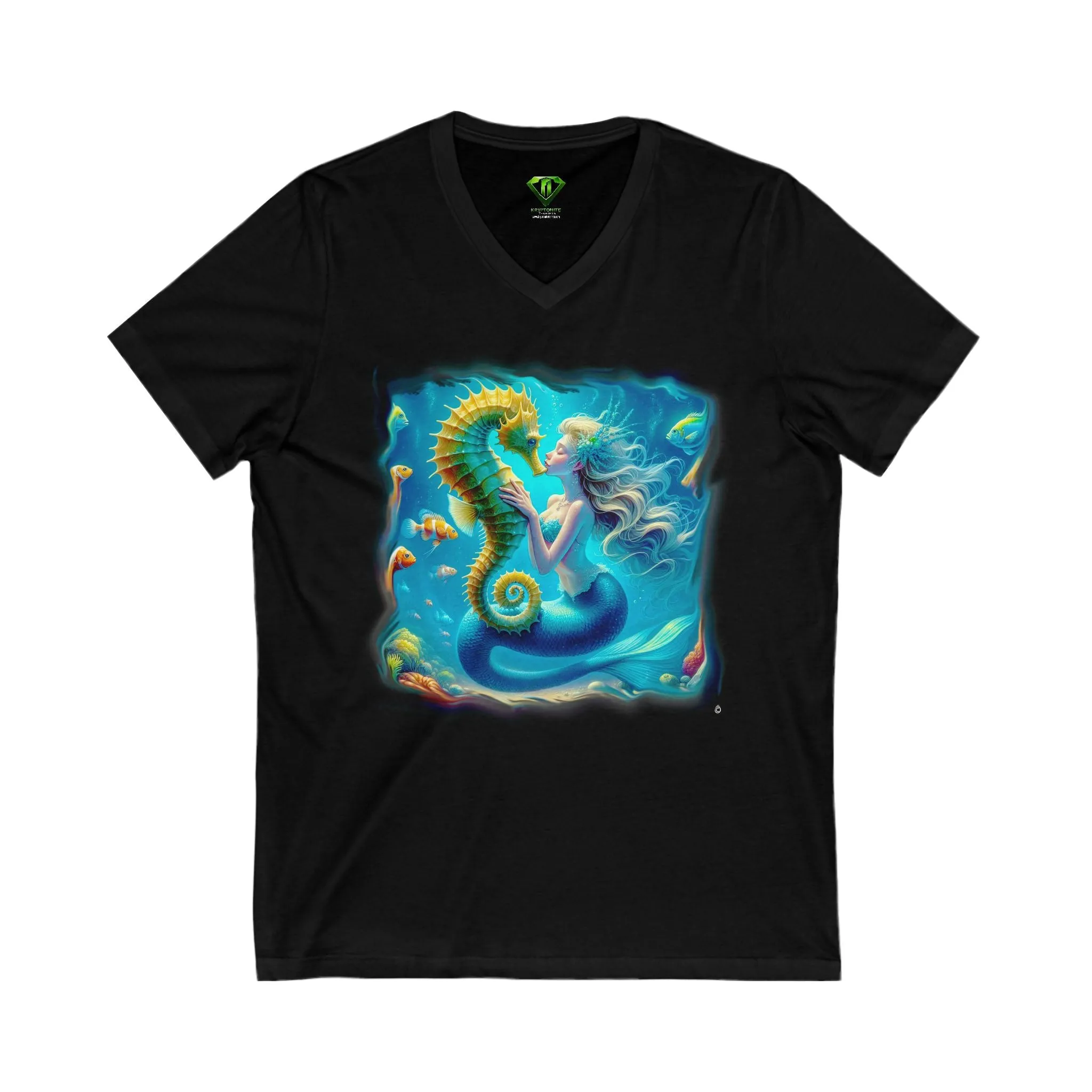 Little Sea Horse, Unisex Jersey Short Sleeve V-Neck Tee