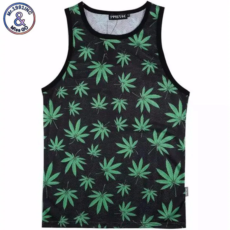 Marijuana Cannabis Leaf 3d Mens Tank Top