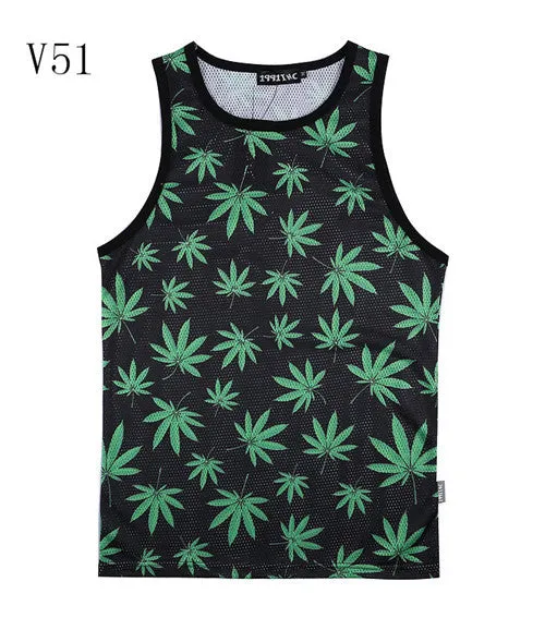 Marijuana Cannabis Leaf 3d Mens Tank Top