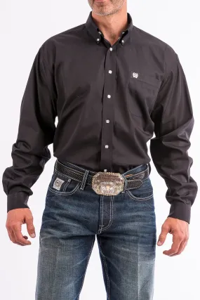 Men's Solid Button-Down Long Sleeve Western Shirt