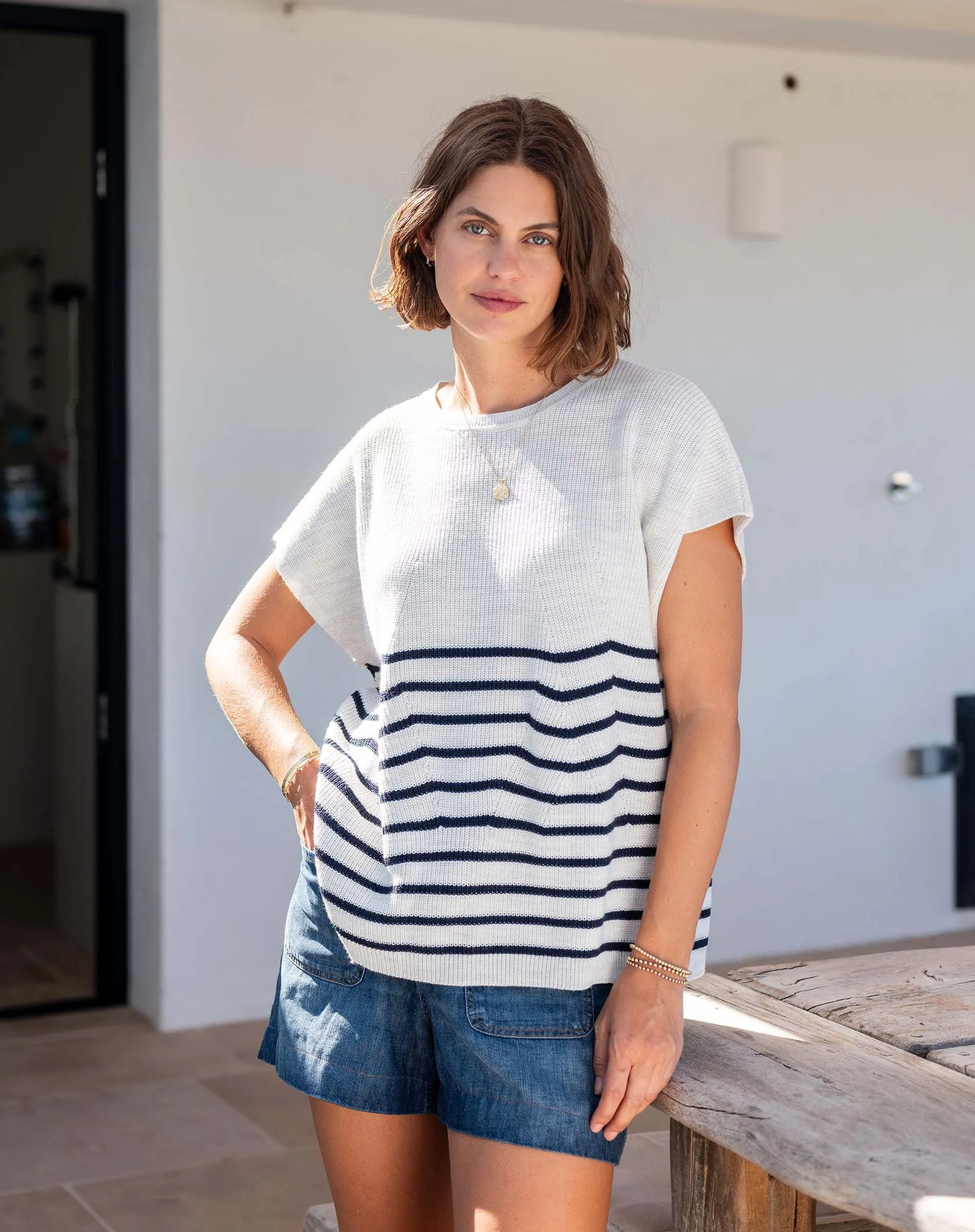 MERSEA - THE CAMDEN SHORT SLEEVE KNIT SWEATER