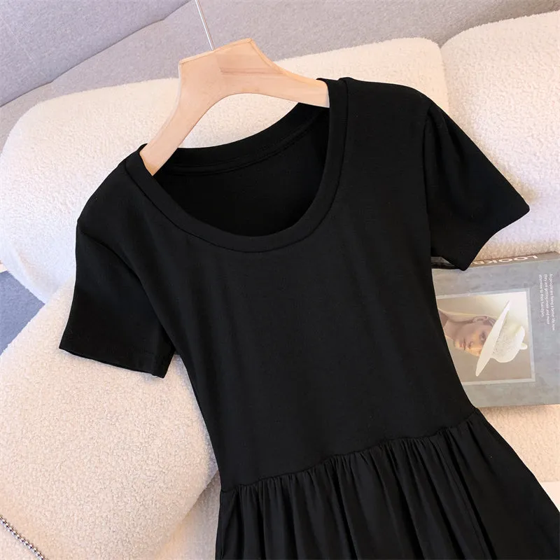 Mom and Daughter Solid Black A-line Dress