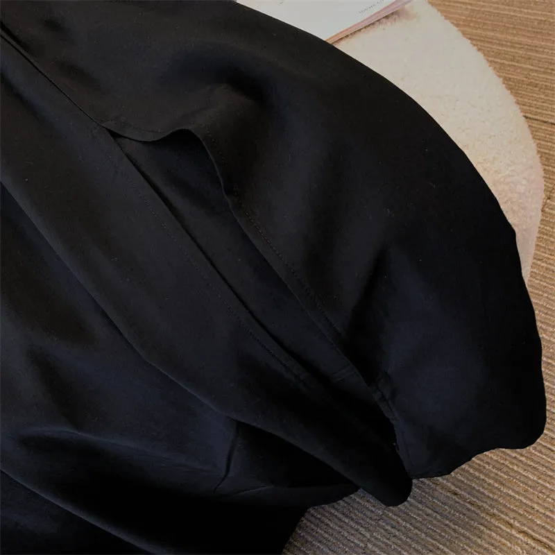Mom and Daughter Solid Black A-line Dress