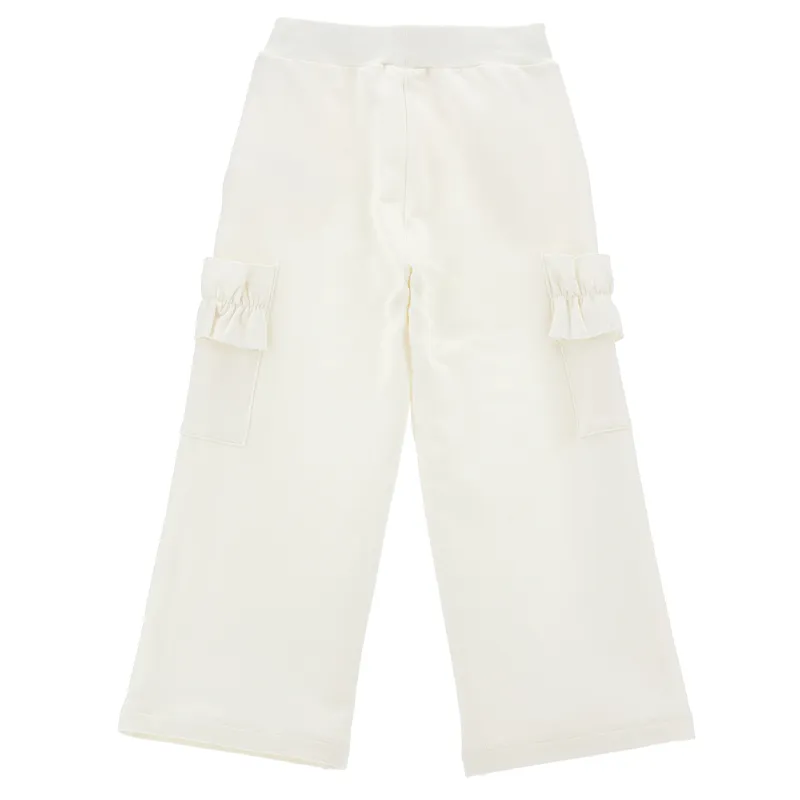 Monnalisa Girl's Panna Ruffled Sweatpants