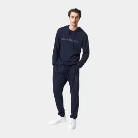 Navy bambus hoodie joggingsæt med logo