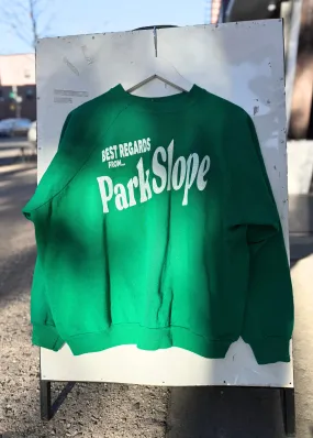Neighborhood postcard upcycled sweatshirt, Park Slope