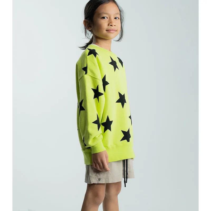 NUNUNU Star Sweatshirt Sweatshirt Hot Lime