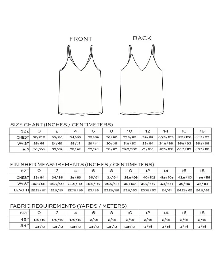 Ogden Cami - True Bias, Size 0-18