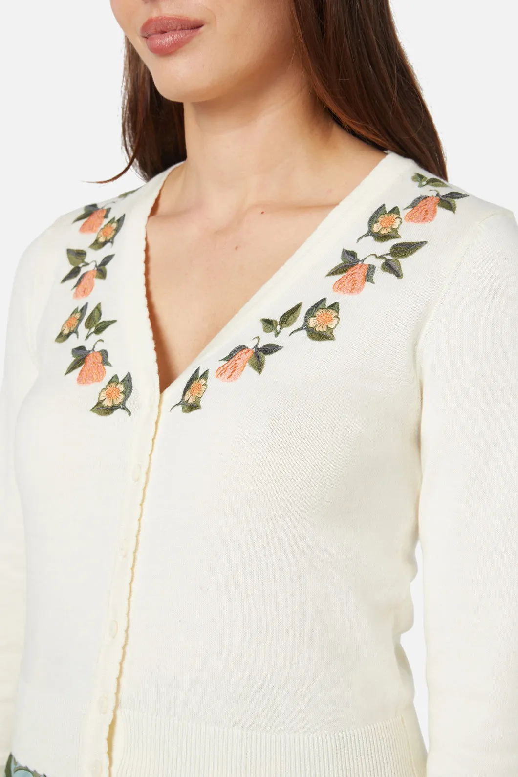 Pear Embroidered Cardi