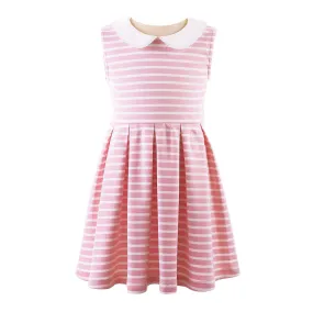 Pink Breton Striped Jersey Dress