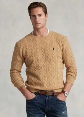 Pull torsadé Ralph Lauren marron