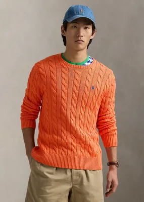 Pull torsadé Ralph Lauren orange