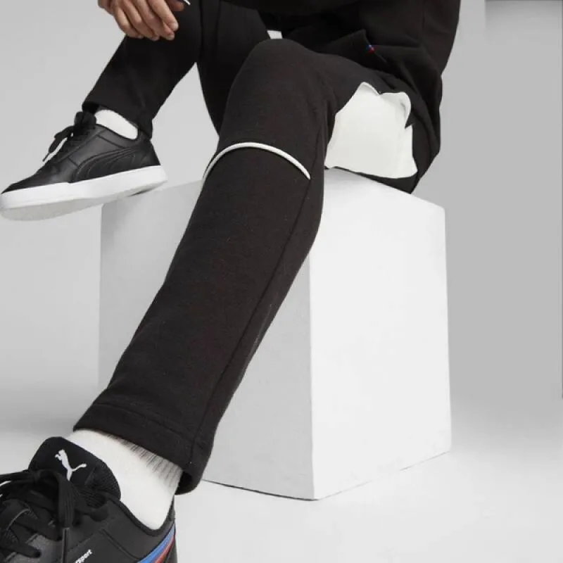 Puma BMW Men’s Luxury Cotton Sweatpants with Zippered Pockets - Stylish Black Activewear