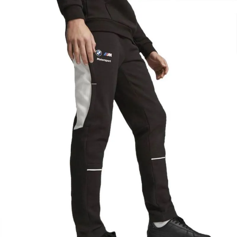 Puma BMW Men’s Luxury Cotton Sweatpants with Zippered Pockets - Stylish Black Activewear