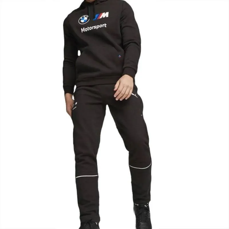 Puma BMW Men’s Luxury Cotton Sweatpants with Zippered Pockets - Stylish Black Activewear