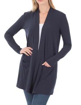 "Bay" Front Pocket Cardigan Navy Blue