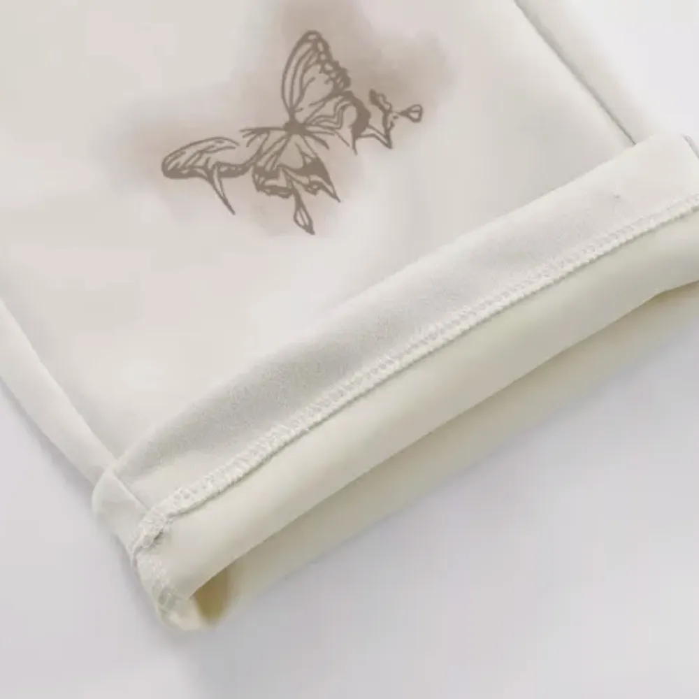 Retro Butterfly Print Versatile Sweatpants