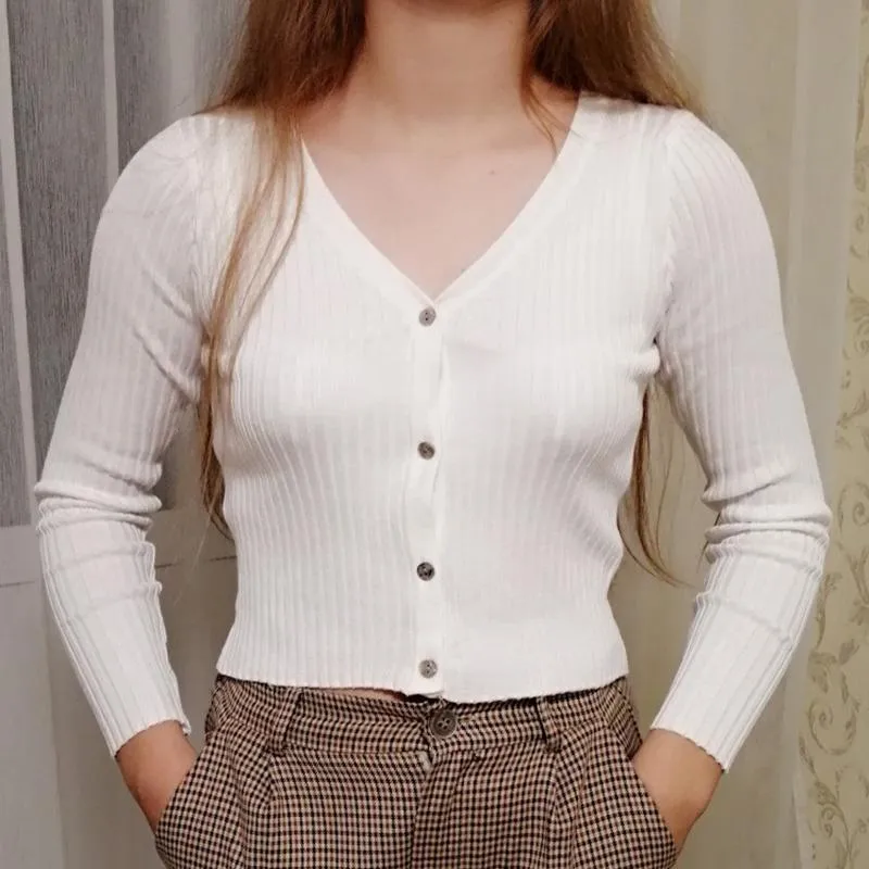Sexy Buttons Knitted Sweater Cardigan Women Slim Ribbed Winter Autumn Sweaters Female Fashion Plus Size Knitwear