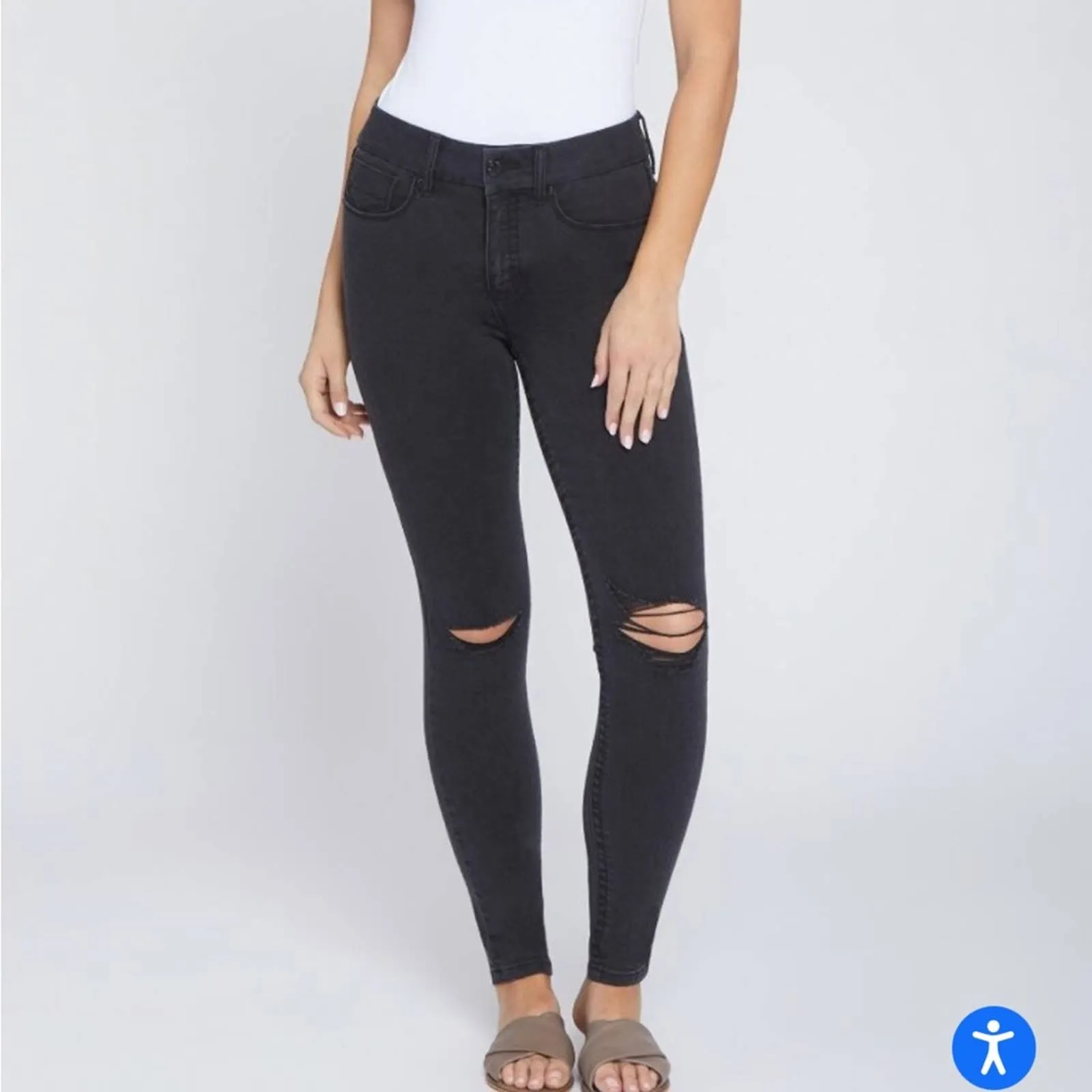 Size 16 Seven Plus Size Black HIGH RISE TUMMYLESS SKINNY JEANS