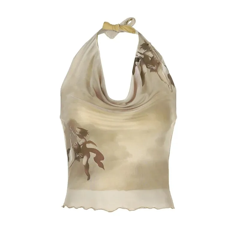 Skin Frill Sexy Halter Backless Top