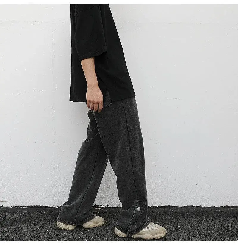 Slit loose terry sweatpants
