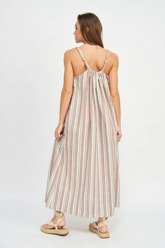 STRIPED MAXI DRESS WITH POCKETS